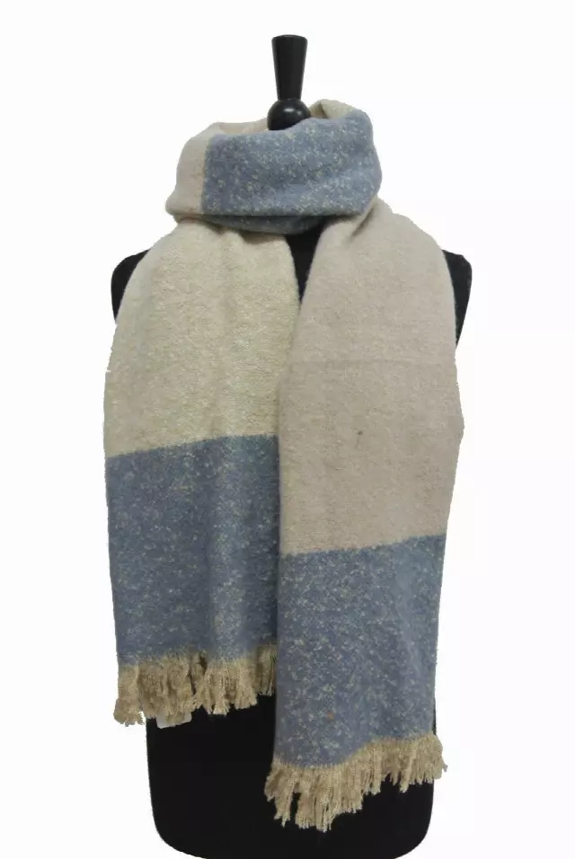 BF155 Colorblock Winter Scarf — Blue
