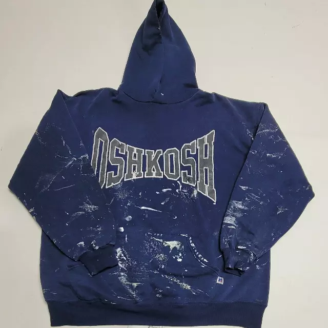 Vintage Russell Oshkosh Hoodie Sweatshirt Made in USA