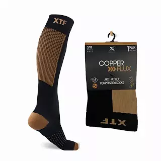 COPPER-INFUSED COMPRESSION SOCKS - BROWN — Small/Medium