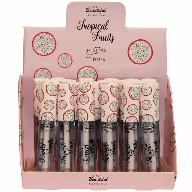 Face Beautiful Tropical Fruist Lip Gloss - Pitaya - Wholesale Display 24 Units (FB-008)