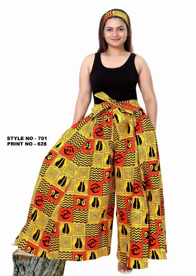 701P - NEW PRINT ALERT!!!! Ankara Palazzo Pants With Pockets (3 PCS PRE-PACK) - $25.00 Each — One Size (4 - 24) / Print-628