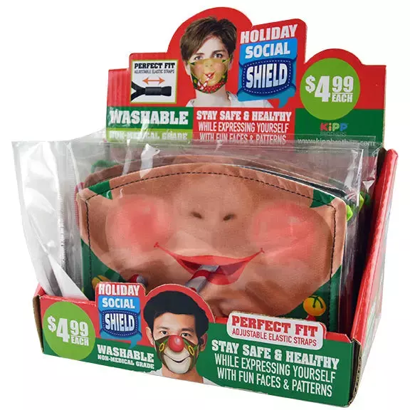 Christmas Printed Mask - 24 Pieces Per Retail Ready Display KP4174