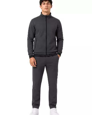 Full-Zip Mock-Neck Track Jacket #T17 — Charcoal / S-M-L-XL-2X