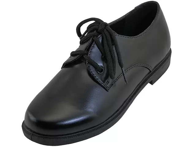 S6005-Y - Wholesale Youth's "Easy USA" Soft Pu Upper Black School shoes With Lace Upper