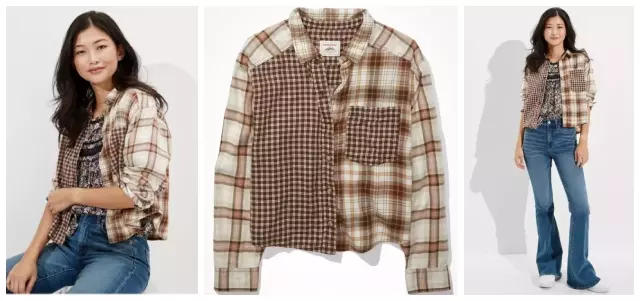 #240-L Women’s Famous Maker Cropped Flannel Shirt – $3.50 each (20 Pieces)