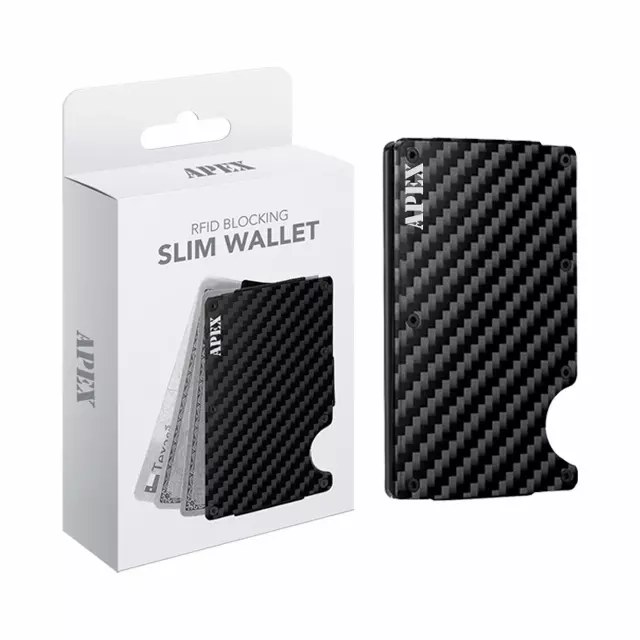 RFID Blocking Minimalist Scratch Resistant Slim Credit Card — Carbon