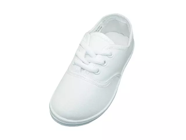S324-I - Toddler's "Easy USA" Lace-up Canvas Shoes — White (S324-I-W)
