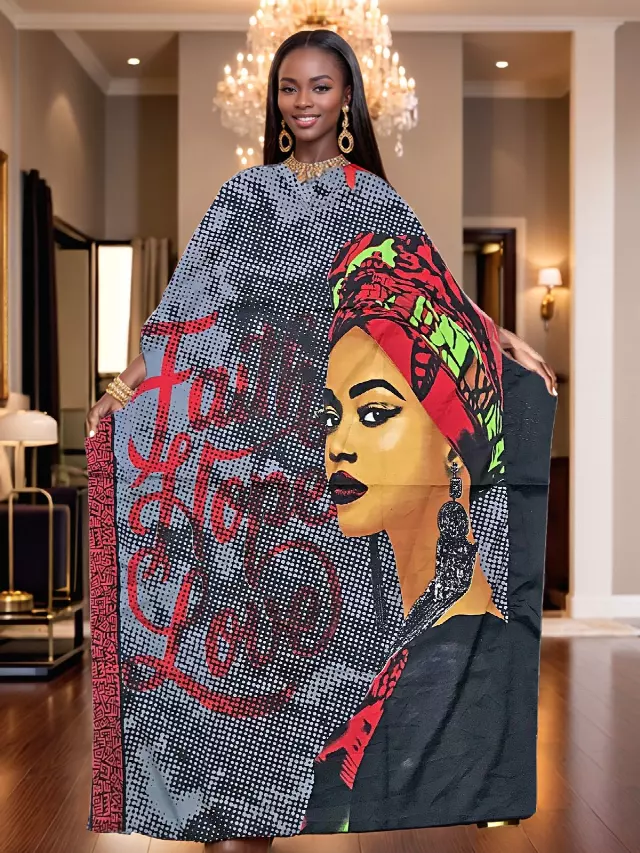 PNA-1624 - Women's Comfy Kaftan Dress with Headwrap- One Size (6-PCS PRE-PACK) - $7 Each