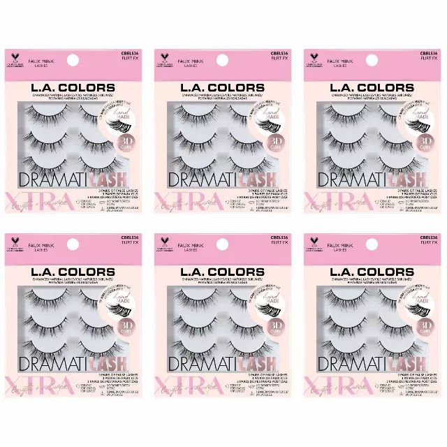 L.A. Colors Dramatilash Faux Mink Lashes - Flirt Fx - Wholesale 6 Units (CBEL536)