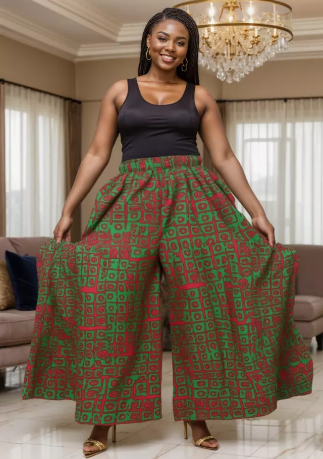 240 - NEW PRINT ALERT!! Ankara Palazzo Pants With Big Side Pockets (3 PCS PRE-PACK) - $20.00 Each — One Size (4 - 24) / Print-678