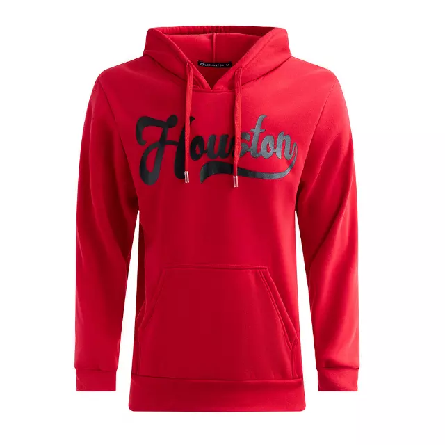 Men’s Pullover Fleece Hoodie with Drawcords and Kangaroo Pockets – Houston - Style #MFJ172-5 -$8.50/Unit - 24 PCS/CS - PLEASE SEE DESCRIPTION (Copy) — Red