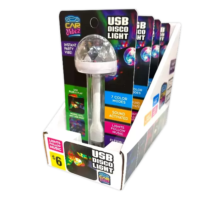 Mood Light Mini USB Disco Ball - 4 Pieces Per Retail Ready Display 41677