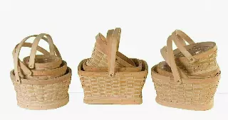 MS1527-3WW – S/3 WW Woodchip 3 Asst. shapes 6”- 8”- 10” w/Liner-“sets” Min 3 sets – Case 12 sets