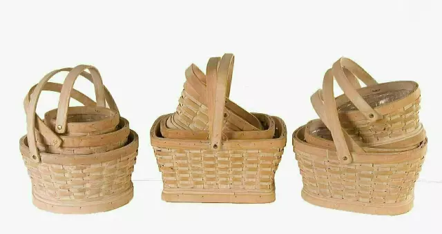 MS1527-3WW – S/3 WW Woodchip 3 Asst. shapes 6”- 8”- 10” w/Liner-“sets” Min 3 sets – Case 12 sets