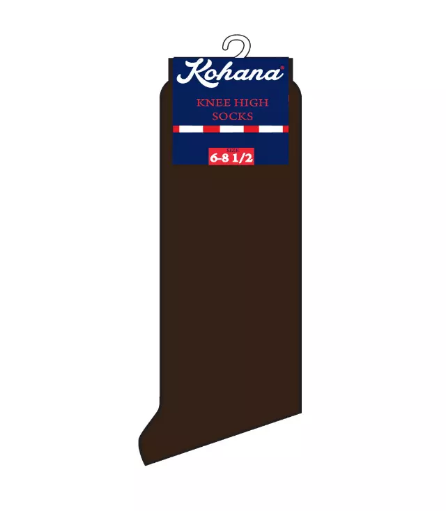 Knee High Socks Brown - Size: 10-12 - 90416