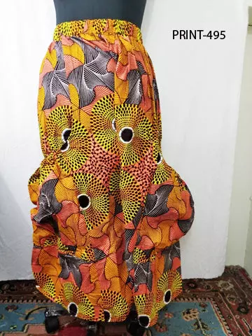 240 - Ankara Palazzo Pants With Big Side Pockets (3 PCS PRE-PACK) - $20.00 Each — One Size (4 - 24) / Print-495