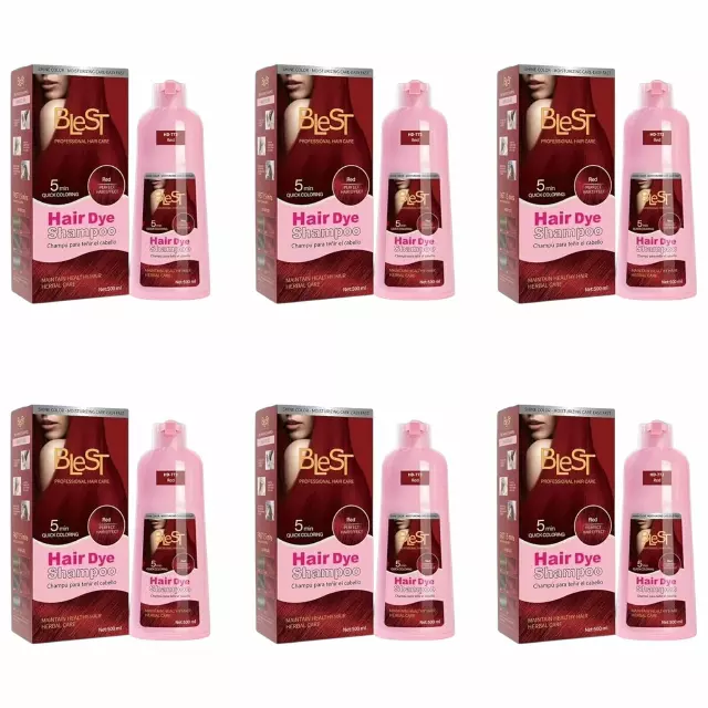 Blest Hair Dye Shampoo Red - Wholesale 6 Units (HD-773)