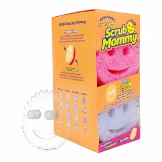 Scrub Daddy 6 Scrub Mommy Kitchen Sponges & 1 Daddy Caddy Sponge Holder