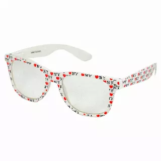 Classic Square Eyewear featuring Heart Graphic Frames and Full Pattern Sides P1955C