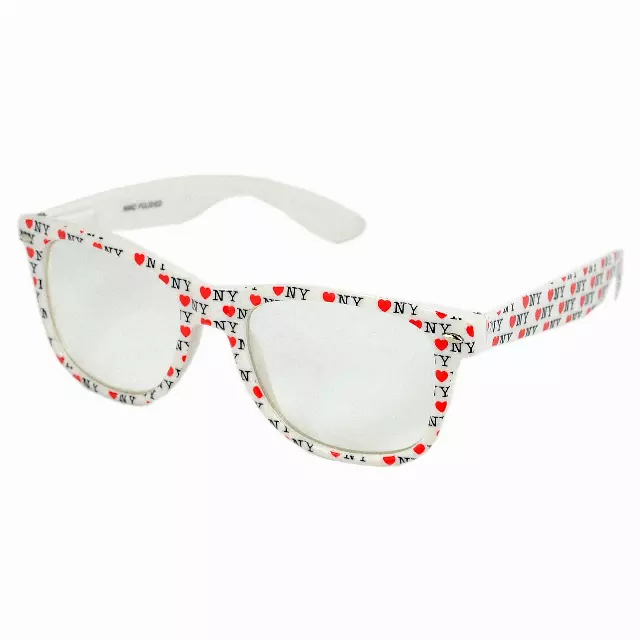 Classic Square Eyewear featuring Heart Graphic Frames and Full Pattern Sides P1955C
