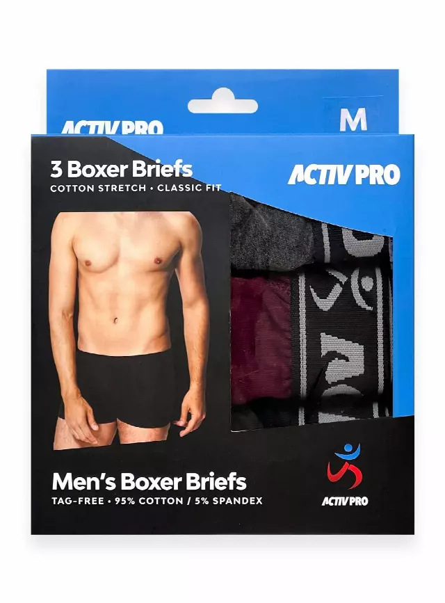 Men's Boxer Briefs (Dozen) — Assorted / Large