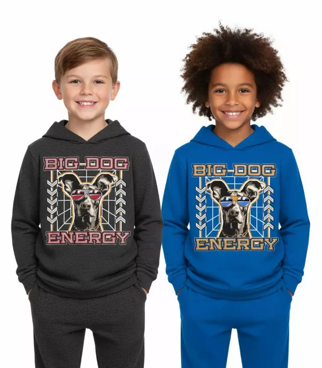 Little Boys 4-7 Doberman Hoodie & Jogger Set – S1OPE “Big Dog Energy” - 8128004
