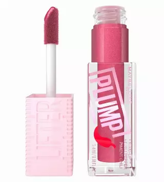 MAYBELLINE Lifter Gloss Lifter Plump, Plumping Lip Gloss with Chili Pepper and 5% Maxi-Lip, Mauve Bite, Sheer Mauve, 1 Count