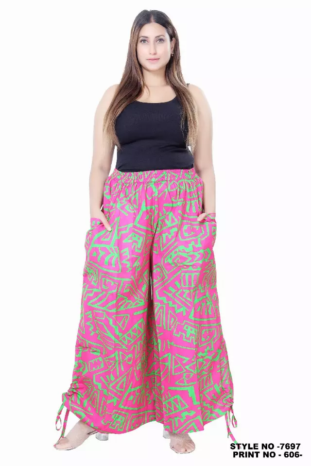 7697 - Ankara Pants With Drawstring side (3 PCS PRE-PACK) - $20.00 Each — One Size (4 - 24) / Print-606