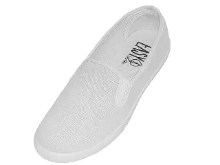 S316L - Women's "Easy USA" Slip on Twin Gore Cotton Upper Shoes — White (S316L-W) / 6-11 Assorted