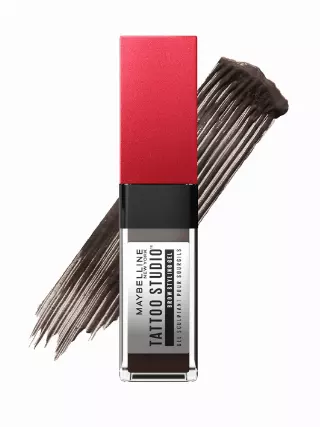 Maybelline Tattoo Studio Brow Styling Gel, Waterproof Eyebrow Make Up, Brow Tint for Up to 36HR Wear, Black Brown, 1 Count