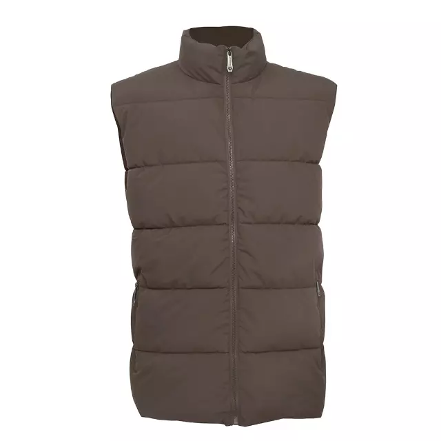 Men’s Solid Full Zip Puffer Vest - Style #MV808 - $12.00/Unit MINIMUM 12 PCS - PLEASE SEE DESCRIPTION - S-2XL — Dark Brown