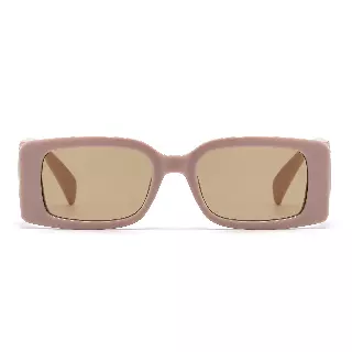 Women's Rectangle Sunglasses with Large Circular Interlocking Side Accents P11137