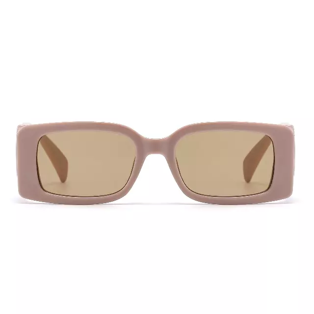 Women's Rectangle Sunglasses with Large Circular Interlocking Side Accents P11137