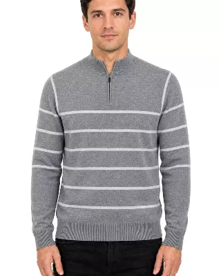 Men's Striped Quarter Zip Sweater #WXX-25 — W003 / S-M-L-XL