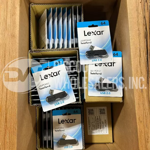 Lexar Jumpdrive TwistTurn 2 USB 2.0 64 GB Flash Thumb Storage Drive (240 Pcs Lot)