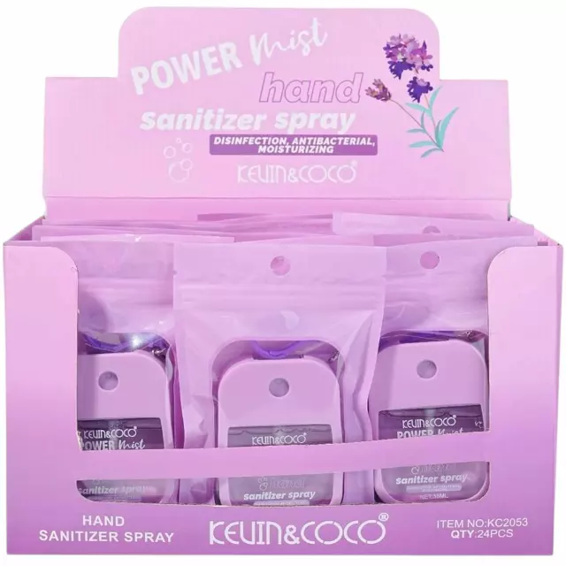 Kevin & Coco Hand Sanitizer Spray Lavender - Wholesale Display 24 Units (KC2053)