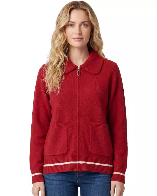 Ladies Sweater Jacket #30 — Red / S/M-L/XL