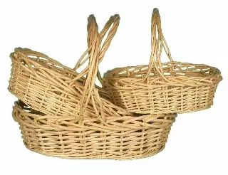 MS1101 – S/3 Large Oval Natural Willow 14” to 18” w/Liner-“sets” Min 2 sets – Case 8 sets