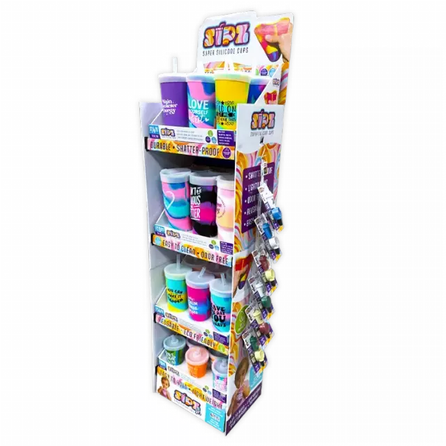 Sipz Silicone Cup Assortment Floor Display - 38 Pieces Per Retail Ready Display Kit 88622