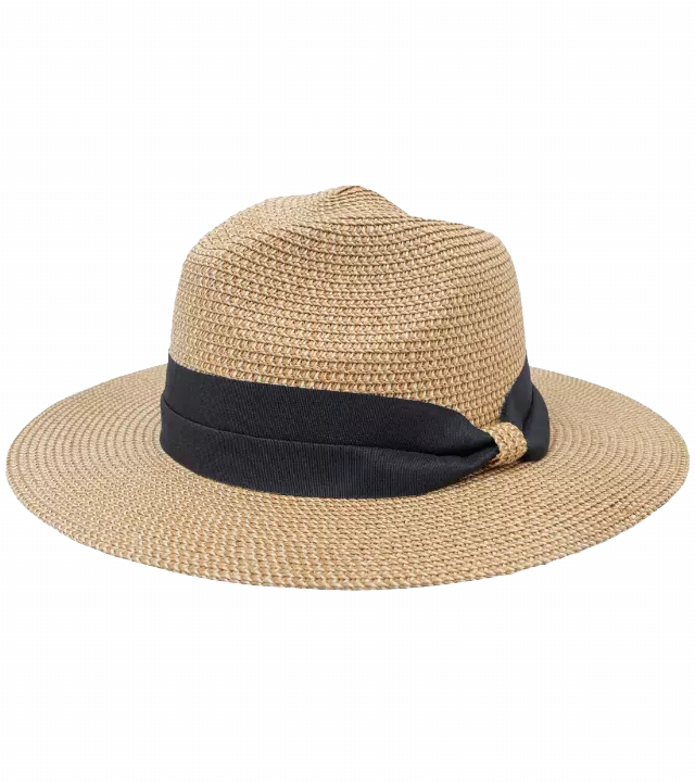 Magid Two Tone Ribbon Straw Panama Hat