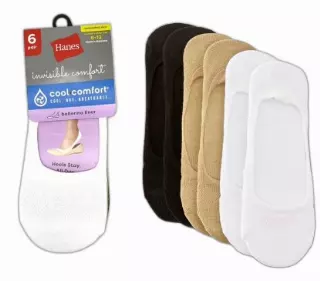 #6-H-2001 ‘Hanes’ Ballerina Liner Socks 8-12 – $1.80 per 6 pack (18 Packs)