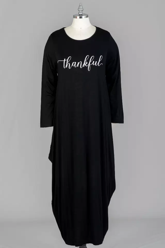 CHH21044 Long Sleeve Thankful Knit Maxi Dress- One Size (6-PCS PRE-PACK- 6 Assorted Colors) ($22.00 Each)