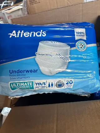 Attends Underwear , Youth Size, Lot of 4 20 Count Packs