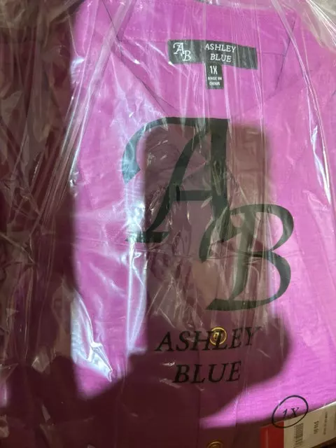 Ashley Blue Plus Size Textured Button-Down Blouse Case Pack – 6 Pieces – Only $2.50 Each — Purple