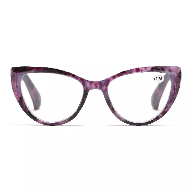 Cat Eye Reading Glasses Retro Fashion Clear Lens Eyeglasses for Women RJ11096 — +3.00