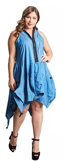 CHH-17085- Soft Denim Plus size Dress - $20.00 (6-PCS PRE-PACK - 1X-2X-3X)