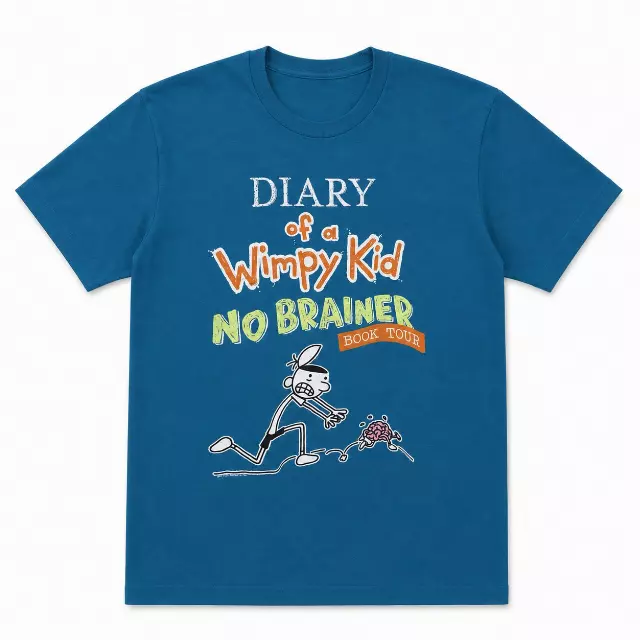 DIARY OF A WHIMPY KID NO BRAINER TOUR T-SHIRT HTR TEAL