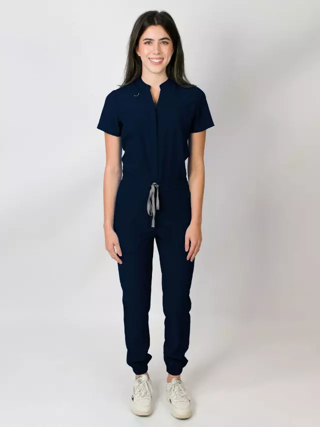 Scrub Jumpsuit — Navy / L