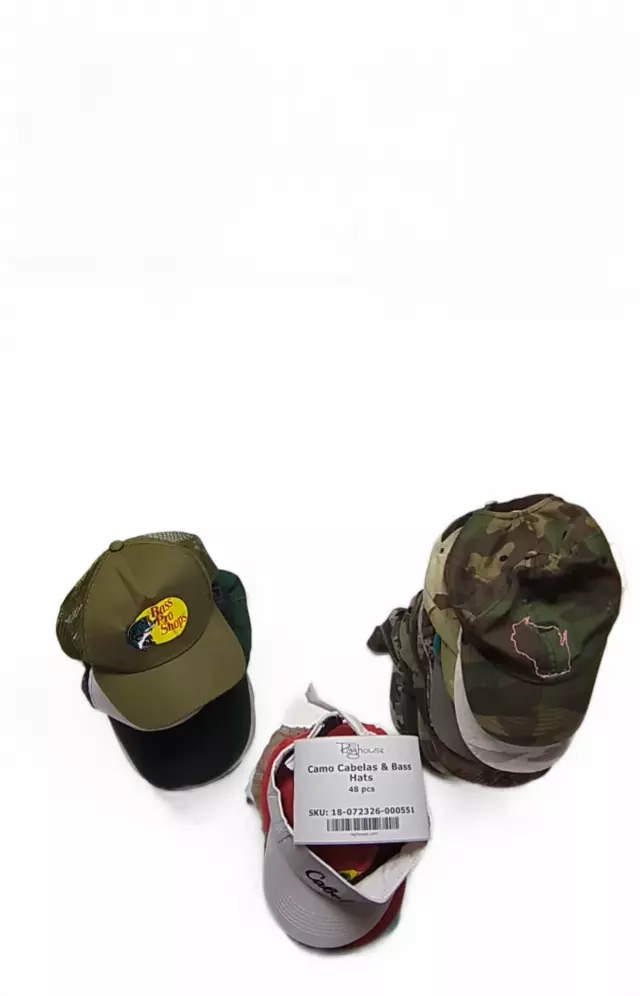 Camo Cabelas & Bass Pro Shop Hats 48 pcs