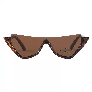 Chic Triangular Cat-Eye Sunglasses with Semi-Rimless Winged Frames TD10757